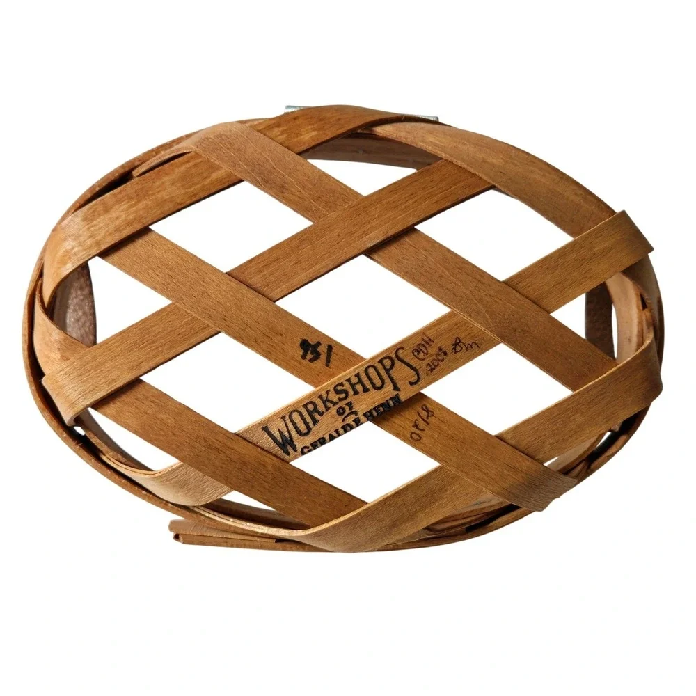 Henn Workshops 2001 Wood Gathering Basket Leather Handles Limited Edition